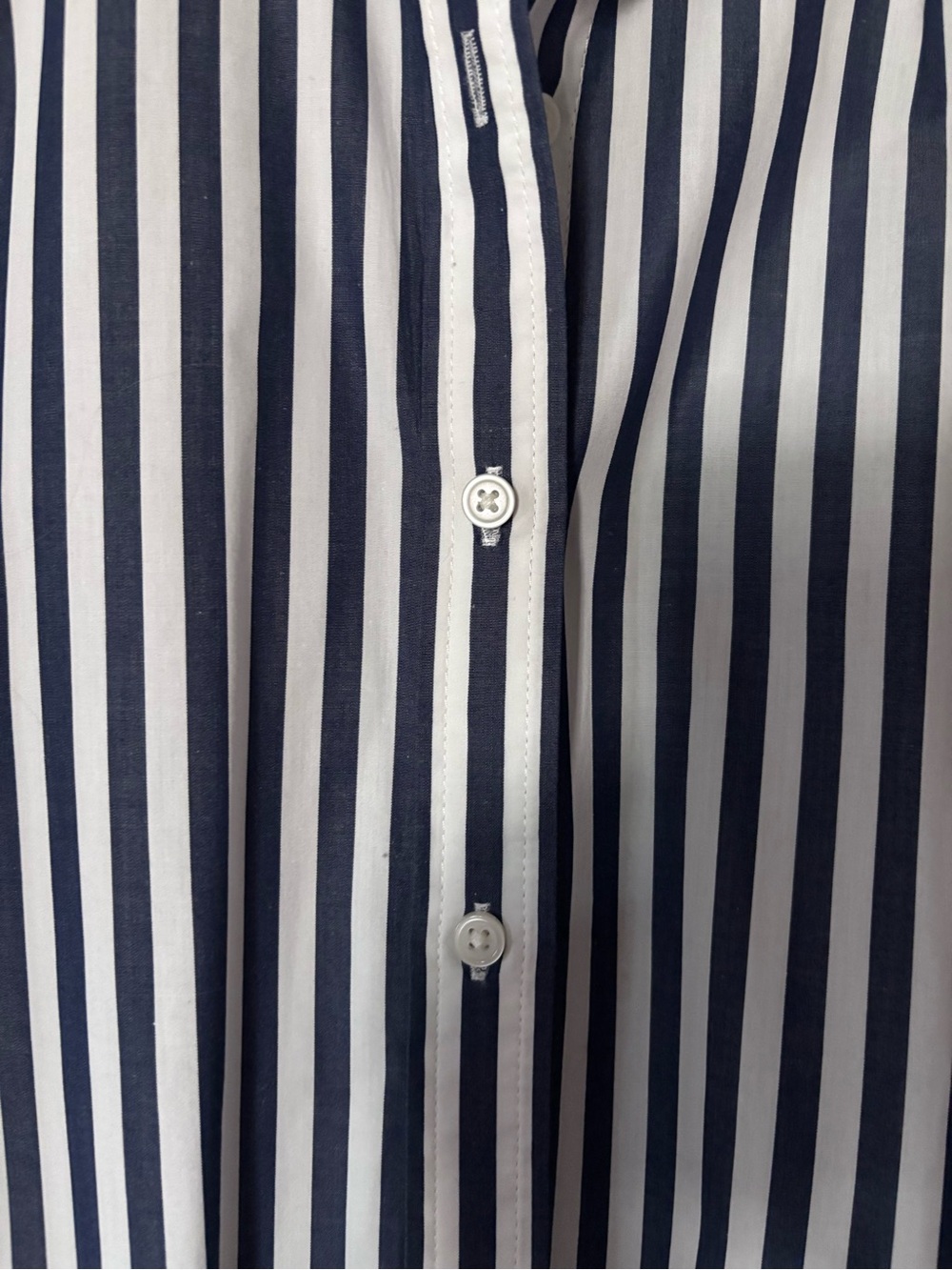 J. Crew Navy and White Vertical Stripe Button-Down Shirt - Picture 2 of 4